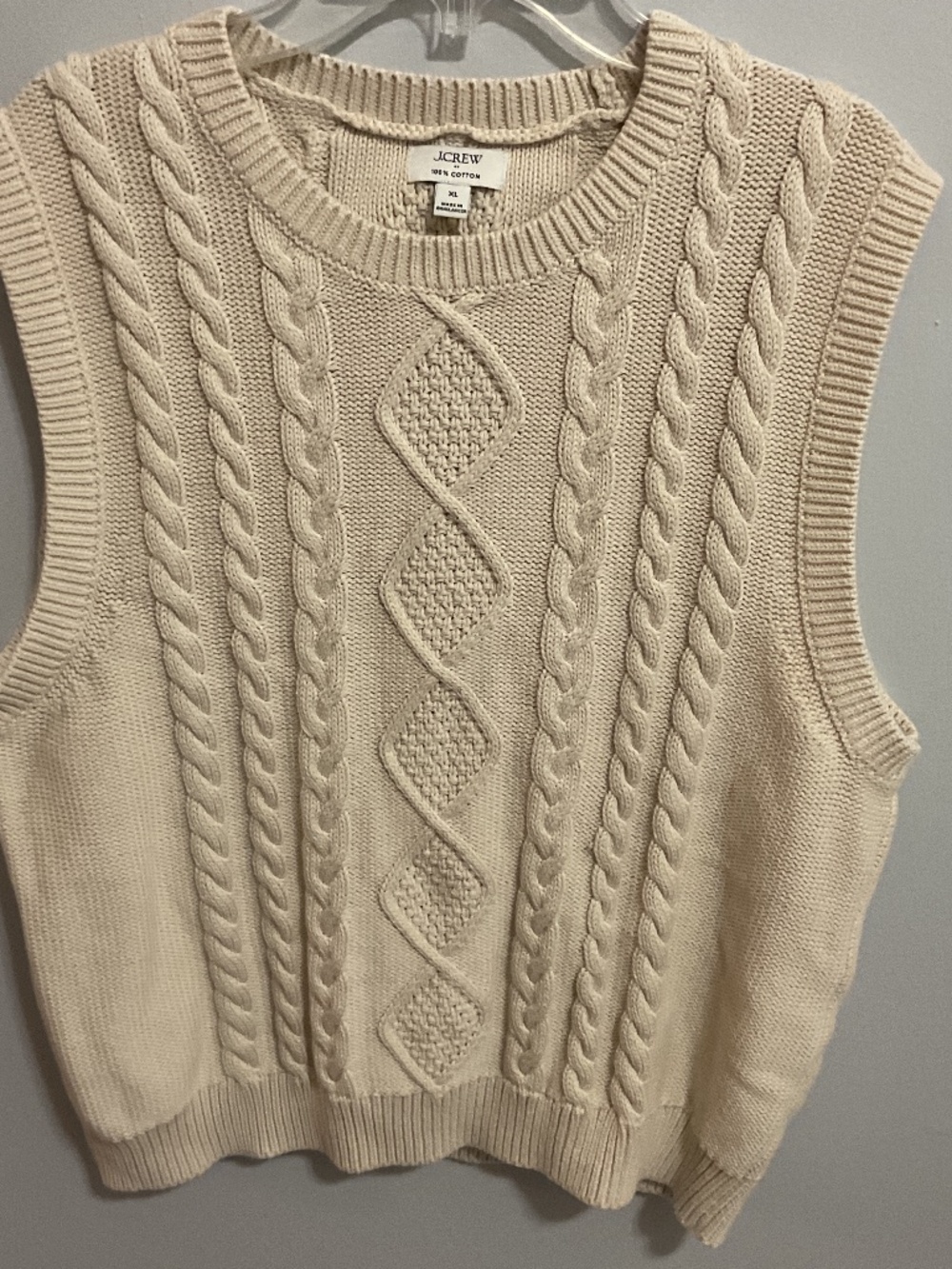 Women’s J. Crew Cableknit Sleeveless Sweater Vest, XL